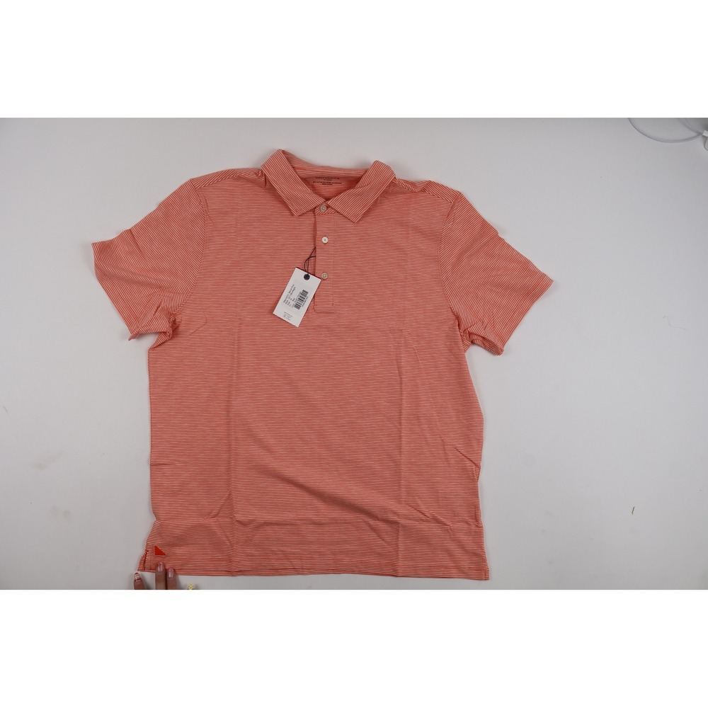 UNTUCKit Polo Belvoir Bright Orange Striped XL NWT